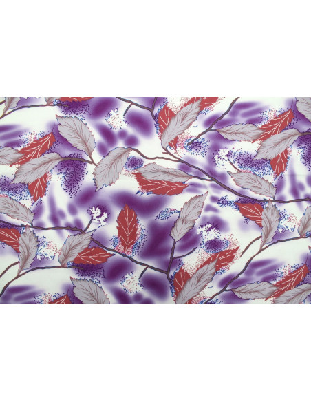 Tissu Gabardine Viscose Imprimé Feuille Plume Bleu de Qualité, Tissu au mètre, Tissu pas cher - Alltissus.com