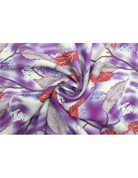 Tissu Gabardine Viscose Imprimé Feuille Plume Bleu de Qualité, Tissu au mètre, Tissu pas cher - Alltissus.com