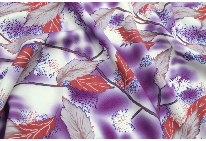 Tissu Gabardine Viscose Imprimé Feuille Plume Bleu de Qualité, Tissu au mètre, Tissu pas cher - Alltissus.com