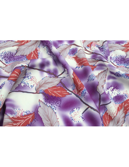 Tissu Gabardine Viscose Imprimé Feuille Plume Bleu de Qualité, Tissu au mètre, Tissu pas cher - Alltissus.com