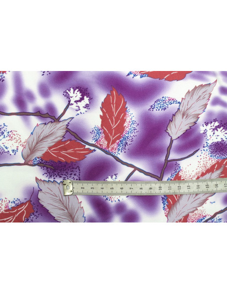 Tissu Gabardine Viscose Imprimé Feuille Plume Bleu de Qualité, Tissu au mètre, Tissu pas cher - Alltissus.com