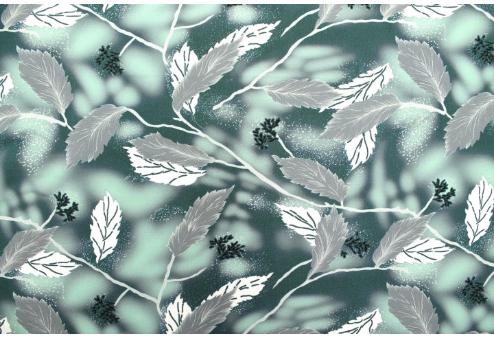 Tissu Gabardine Viscose Imprimé Feuille Plume Canard de Qualité, Tissu au mètre, Tissu pas cher - Alltissus.com