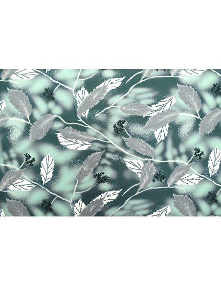 Tissu Gabardine Viscose Imprimé Feuille Plume Canard de Qualité, Tissu au mètre, Tissu pas cher - Alltissus.com