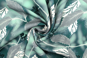 Tissu Gabardine Viscose Imprimé Feuille Plume Canard de Qualité, Tissu au mètre, Tissu pas cher - Alltissus.com