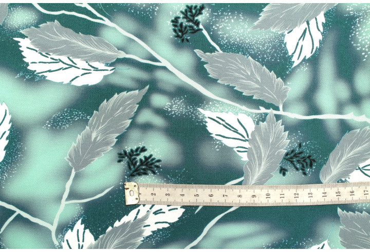 Tissu Gabardine Viscose Imprimé Feuille Plume Canard de Qualité, Tissu au mètre, Tissu pas cher - Alltissus.com