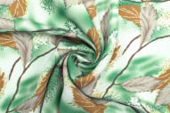 Tissu Gabardine Viscose Imprimé Feuille Plume Vert de Qualité, Tissu au mètre, Tissu pas cher - Alltissus.com