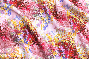 Tissu Gabardine Viscose Imprimé Buisson Rouge et Orange de Qualité, Tissu au mètre, Tissu pas cher - Alltissus.com 2