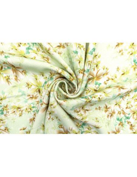 Tissu Gabardine Viscose Imprimé Fleur Cassandra Vert de Qualité, Tissu au mètre, Tissu pas cher - Alltissus.com