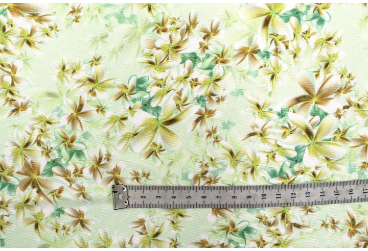 Tissu Gabardine Viscose Imprimé Fleur Cassandra Vert de Qualité, Tissu au mètre, Tissu pas cher - Alltissus.com