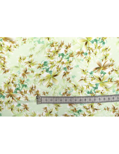 Tissu Gabardine Viscose Imprimé Fleur Cassandra Vert de Qualité, Tissu au mètre, Tissu pas cher - Alltissus.com