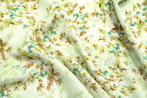 Tissu Gabardine Viscose Imprimé Fleur Cassandra Vert de Qualité, Tissu au mètre, Tissu pas cher - Alltissus.com 2
