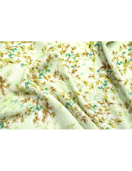 Tissu Gabardine Viscose Imprimé Fleur Cassandra Vert de Qualité, Tissu au mètre, Tissu pas cher - Alltissus.com