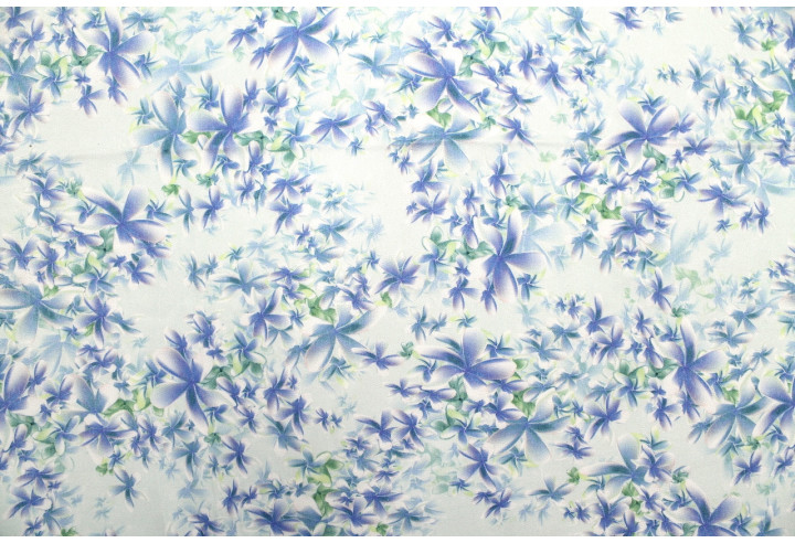 Tissu Gabardine Viscose Imprimé Fleur Cassandra Turquoise de Qualité, Tissu au mètre, Tissu pas cher - Alltissus.com