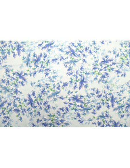 Tissu Gabardine Viscose Imprimé Fleur Cassandra Turquoise de Qualité, Tissu au mètre, Tissu pas cher - Alltissus.com