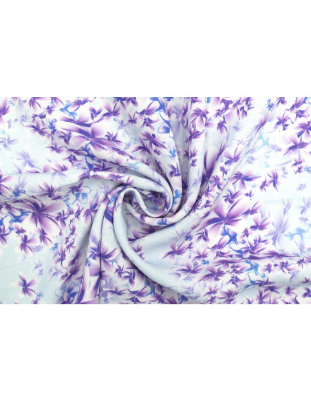 Tissu Gabardine Viscose Imprimé Fleur Cassandra Bleu de Qualité, Tissu au mètre, Tissu pas cher - Alltissus.com