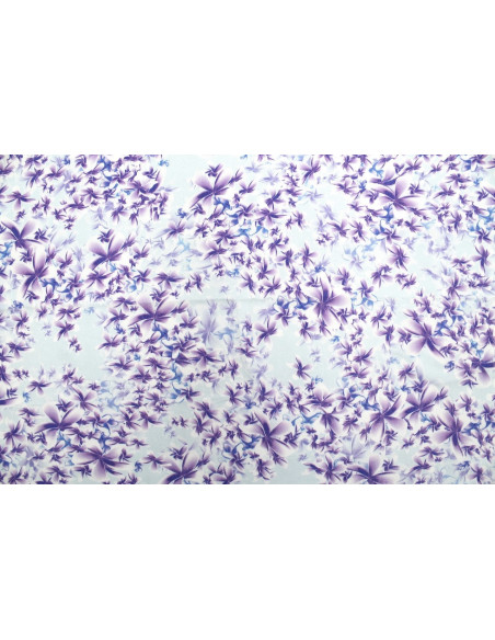 Tissu Gabardine Viscose Imprimé Fleur Cassandra Bleu de Qualité, Tissu au mètre, Tissu pas cher - Alltissus.com