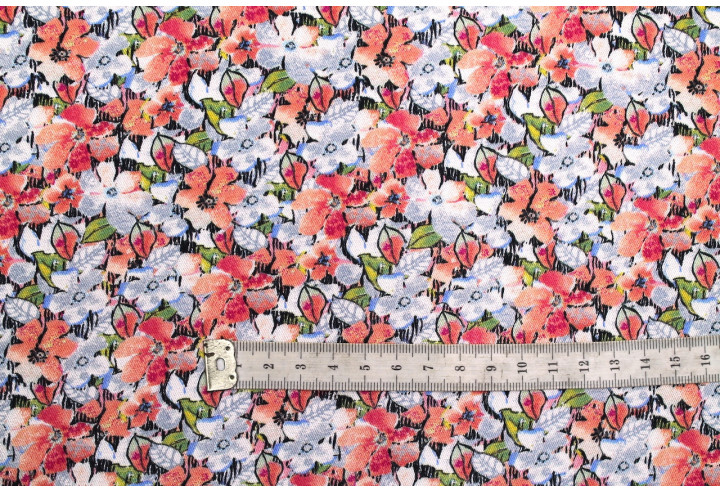 Tissu Gabardine Viscose Imprimé Fleur Purple Rose de Qualité, Tissu au mètre, Tissu pas cher - Alltissus.com