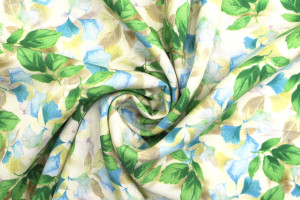 Tissu Gabardine Viscose Imprimé Feuille Hazel Vert de Qualité, Tissu au mètre, Tissu pas cher - Alltissus.com