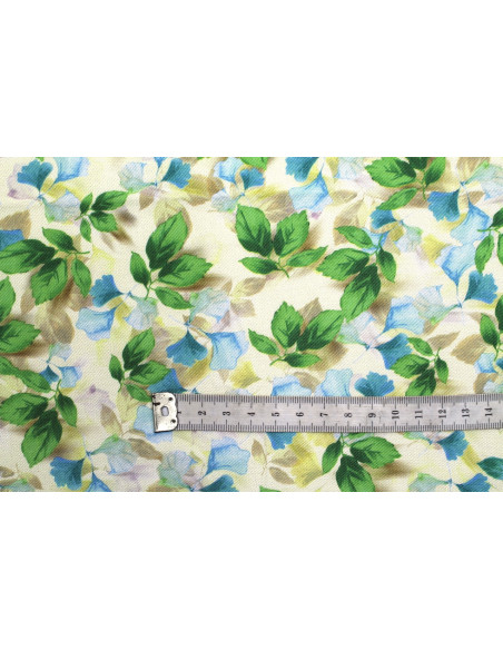 Tissu Gabardine Viscose Imprimé Feuille Hazel Vert de Qualité, Tissu au mètre, Tissu pas cher - Alltissus.com
