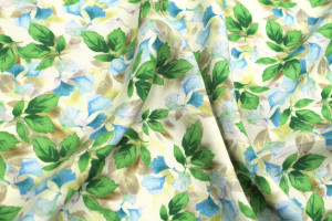 Tissu Gabardine Viscose Imprimé Feuille Hazel Vert de Qualité, Tissu au mètre, Tissu pas cher - Alltissus.com 2