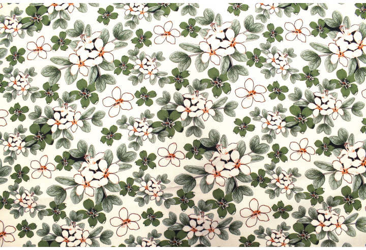 Tissu Gabardine Viscose Imprimé Fleur Lysie Vert de Qualité, Tissu au mètre, Tissu pas cher - Alltissus.com