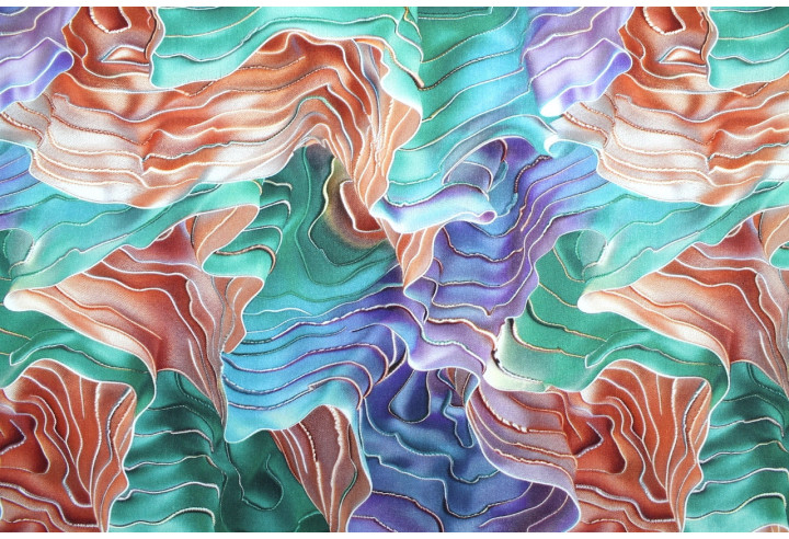 Tissu Gabardine Viscose Imprimé Séïsme Vert et Violet de Qualité, Tissu au mètre, Tissu pas cher - Alltissus.com