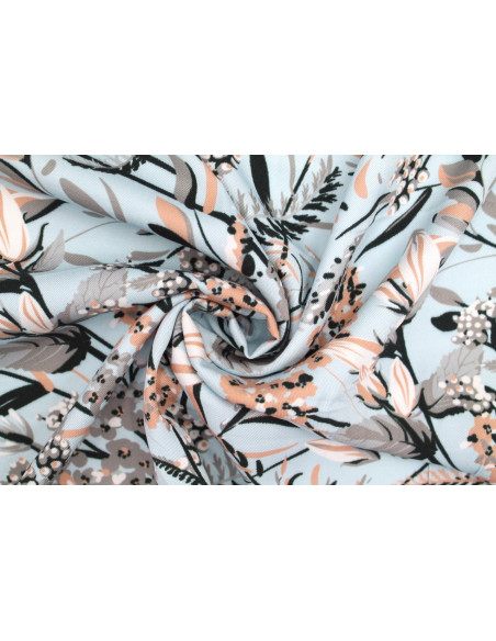 Tissu Gabardine Viscose Imprimé Fleur Limone Ciel de Qualité, Tissu au mètre, Tissu pas cher - Alltissus.com