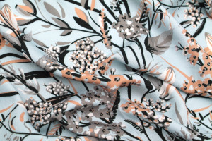 Tissu Gabardine Viscose Imprimé Fleur Limone Ciel de Qualité, Tissu au mètre, Tissu pas cher - Alltissus.com 2
