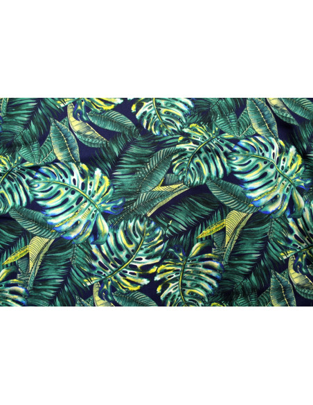 Tissu Gabardine Viscose Imprimé Fond Marine Palm Vert de Qualité, Tissu au mètre, Tissu pas cher - Alltissus.com