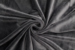 Tissu Velours Ras Extensible Uni Gris foncé de Qualité, Tissu Au Mètre, Tissu pas cher - Alltissus.com