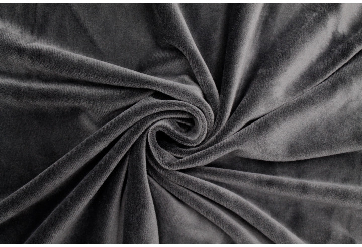 Tissu Velours Ras Extensible Uni Gris foncé de Qualité, Tissu Au Mètre, Tissu pas cher - Alltissus.com