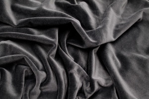 Tissu Velours Ras Extensible Uni Gris foncé de Qualité, Tissu Au Mètre, Tissu pas cher - Alltissus.com 2