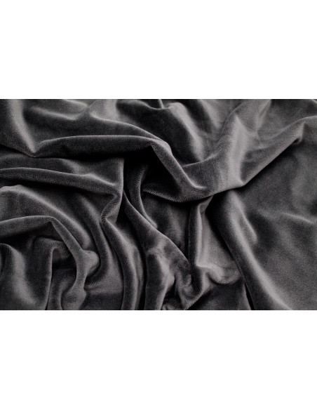 Tissu Velours Ras Extensible Uni Gris foncé de Qualité, Tissu Au Mètre, Tissu pas cher - Alltissus.com