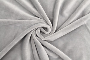 Tissu Velours Ras Extensible Uni Gris clair de Qualité, Tissu Au Mètre, Tissu pas cher - Alltissus.com