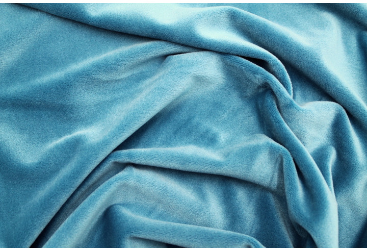 Tissu Velours Ras Extensible Uni Bleu pétrole de Qualité, Tissu Au Mètre, Tissu pas cher - Alltissus.com