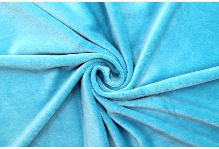 Tissu Velours Ras Extensible Uni Turquoise de Qualité, Tissu Au Mètre, Tissu pas cher - Alltissus.com
