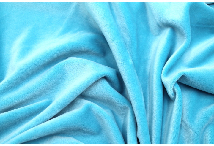 Tissu Velours Ras Extensible Uni Turquoise de Qualité, Tissu Au Mètre, Tissu pas cher - Alltissus.com