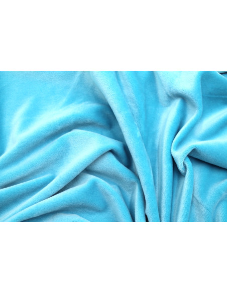 Tissu Velours Ras Extensible Uni Turquoise de Qualité, Tissu Au Mètre, Tissu pas cher - Alltissus.com
