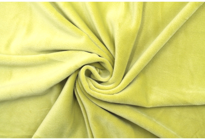 Tissu Velours Ras Extensible Uni Vert anis de Qualité, Tissu Au Mètre, Tissu pas cher - Alltissus.com