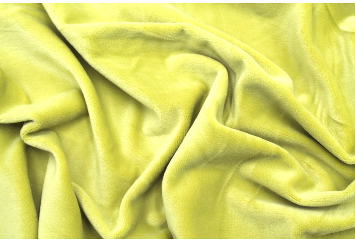 Tissu Velours Ras Extensible Uni Vert anis de Qualité, Tissu Au Mètre, Tissu pas cher - Alltissus.com