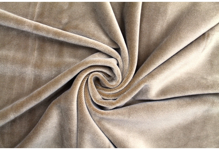 Tissu Velours Ras Extensible Uni Beige foncé de Qualité, Tissu Au Mètre, Tissu pas cher - Alltissus.com
