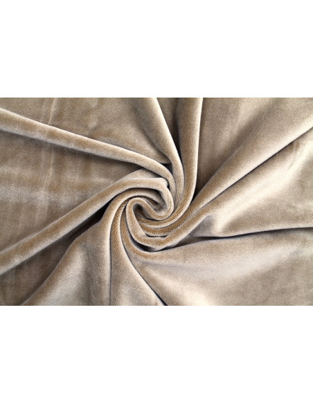 Tissu Velours Ras Extensible Uni Beige foncé de Qualité, Tissu Au Mètre, Tissu pas cher - Alltissus.com