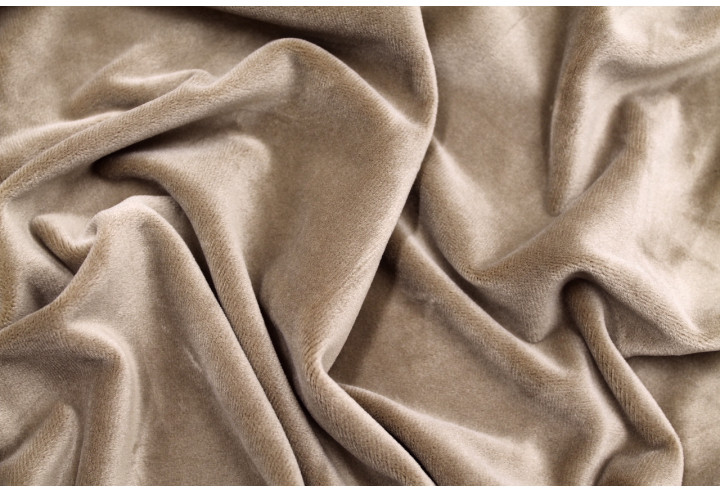 Tissu Velours Ras Extensible Uni Beige foncé de Qualité, Tissu Au Mètre, Tissu pas cher - Alltissus.com
