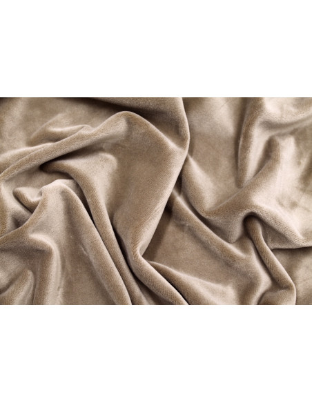 Tissu Velours Ras Extensible Uni Beige foncé de Qualité, Tissu Au Mètre, Tissu pas cher - Alltissus.com