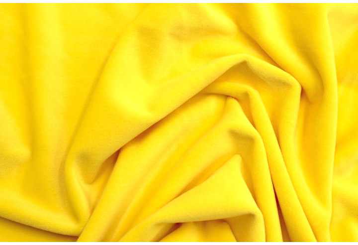 Tissu Velours Ras Extensible Uni Jaune de Qualité, Tissu Au Mètre, Tissu pas cher - Alltissus.com