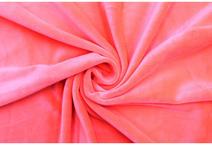 Tissu Velours Ras Extensible Uni Corail de Qualité, Tissu Au Mètre, Tissu pas cher - Alltissus.com