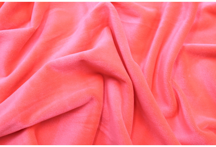 Tissu Velours Ras Extensible Uni Corail de Qualité, Tissu Au Mètre, Tissu pas cher - Alltissus.com