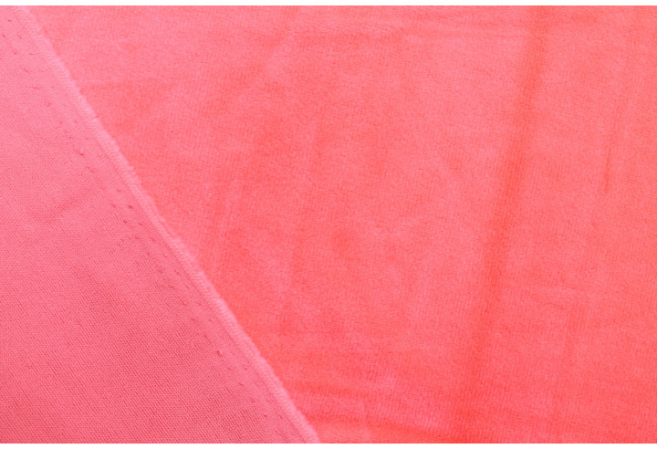 Tissu Velours Ras Extensible Uni Corail de Qualité, Tissu Au Mètre, Tissu pas cher - Alltissus.com