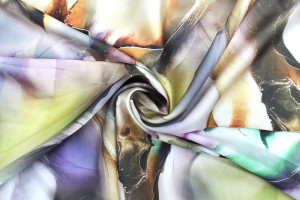 Tissu Satin Touché Soie imprimé Cosmo Mauve de Qualité, Tissu au mètre, Tissu pas cher - Alltissus.com