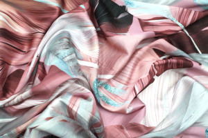 Tissu Satin Touché Soie imprimé Palma Rose de Qualité, Tissu au mètre, Tissu pas cher - Alltissus.com 2